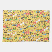 niedliche Emoji-Liebe hört Kuss Lächeln Muster Handtuch (Horizontal)