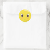 Niedliche Emoji mit Aufklebern aus Eyelasenfasern Runder Aufkleber (Tasche)