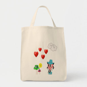 Niedliche Emoji & Mushroom Tote Bag - Fun Cartoon Tragetasche