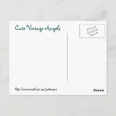 Niedliche Engel mit Kreuz und Blume. Postkarte (Rückseite)