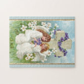 Niedliche Engel mit Kreuz und Blume Puzzle (Horizontal)