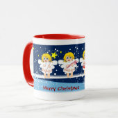 Niedliche Engel, Schnee und Tasse von benutzerdefi (Vorderseite Links)