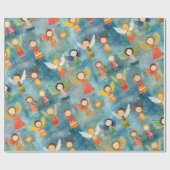 Niedliche Engel Weihnachten Geschenkpapier (Flach)