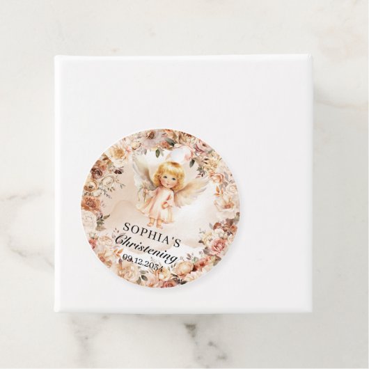 Niedliche Engelserröte und Elfenbein-Blume Taufe Geschenkanhänger (Beispiel)
