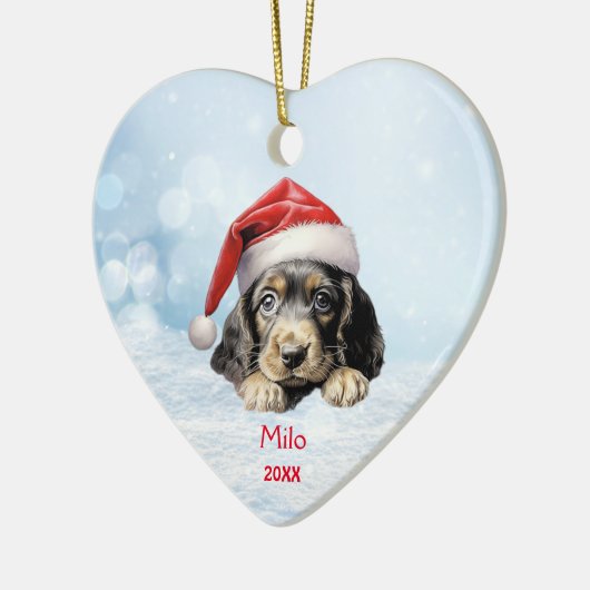 Niedliche Englisch Cocker Spanisch Dog Weihnachtsm Keramik Ornament (Links)