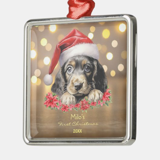 Niedliche Englisch Cocker Spanisch Dog Weihnachtsm Ornament Aus Metall (Links)
