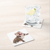 Niedliche englische Bulldog-Geschenke Welpe Dog Lo Rechteckiger Pappuntersetzer (Vor Ort)