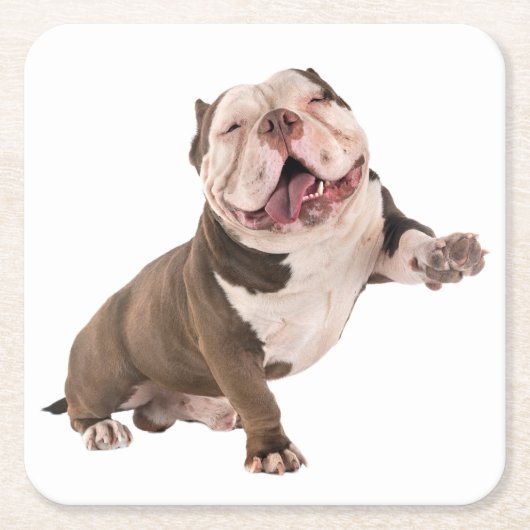 Niedliche englische Bulldog-Geschenke Welpe Dog Lo Rechteckiger Pappuntersetzer (Vorderseite)