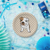 Niedliche englische Bulldog-Illustration Pappteller (Party)