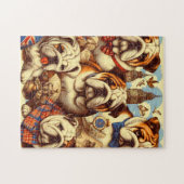 Niedliche englische Bulldogmalerei Puzzle (Horizontal)