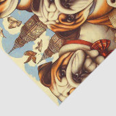 Niedliche englische Bulldogmalerei Seidenpapier (Ausschnitt)