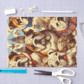 Niedliche englische Bulldogmalerei Seidenpapier (Handwerk)