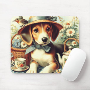 Niedliche englische Foxhound-Malerei Mousepad
