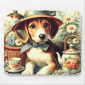 Niedliche englische Foxhound-Malerei Mousepad (Vorne)