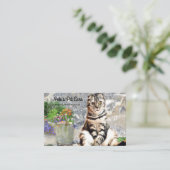 Niedliche englische Katzen-kundenspezifische Visitenkarte (Stehend Vorderseite)