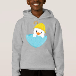 Niedliche Ente, Babyente, Ente mit Regenschirm, Re Hoodie