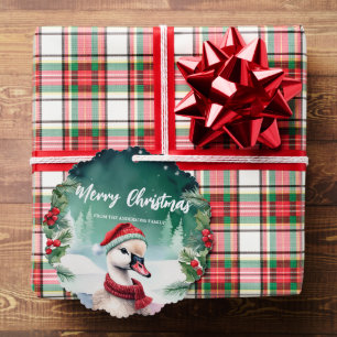 Niedliche Ente Gänse Weihnachtsfeier Familie Ornament Karte