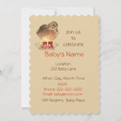 Niedliche Ente in Red Boots Baby Dusche Einladung (Rückseite)