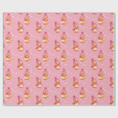 Niedliche Ente in Rosa und Schneeflocke Geschenkpapier (Flach)