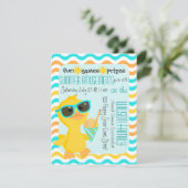 Niedliche Ente in Sonnenbrille mit Sonw-Cone Einladung (Stehend Vorderseite)