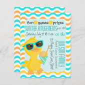 Niedliche Ente in Sonnenbrille mit Sonw-Cone Einladung (Vorne/Hinten)