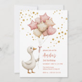 Niedliche Ente mit Balloons Einladung des Kindes z (Vorderseite)