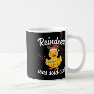 Niedliche Ente mit der Rentiere des Sprichworts wu Kaffeetasse