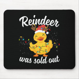 Niedliche Ente mit der Rentiere des Sprichworts wu Mousepad