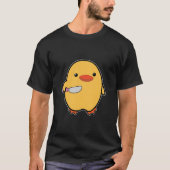 Niedliche Ente mit Knife Funny Duck Geschenk T-Shirt (Vorderseite)