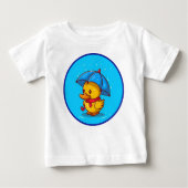 Niedliche Ente mit Regenschirm Cartoon Baby T-shirt (Vorderseite)