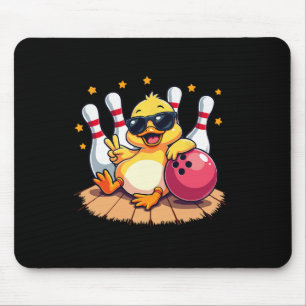 Niedliche Ente mit Sungles Duck, die Bowling für m Mousepad
