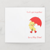 Niedliche Ente mit Terminkarte (Außenseite Aufgefaltet)