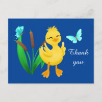 niedliche Ente und Schmetterling danke