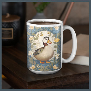 Niedliche Ente Vintage-Blumen Naturinspiriert Kaffeetasse