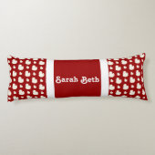 Niedliche Enten, Crimson Red & White, Name hinzufü Seitenschläferkissen (Rückseite)