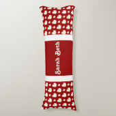 Niedliche Enten, Crimson Red & White, Name hinzufü Seitenschläferkissen (Vorderseite Vertikal)