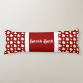 Niedliche Enten, Crimson Red & White, Name hinzufü Seitenschläferkissen (Vorderseite)