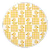 Niedliche Enten (gelb) Keramikknauf (Vorderseite)