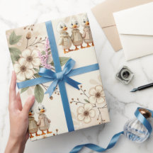 Niedliche Enten mit Blütenblättern