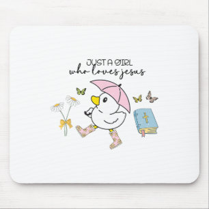 Niedliche Enten nur ein Mädchen, die Jesus Christl Mousepad