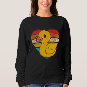 Niedliche Enten Retro Herzform Vintage Form Sweatshirt