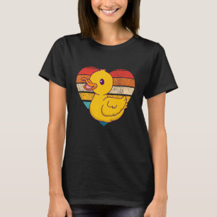 Niedliche Enten Retro Herzform Vintage Form T-Shirt