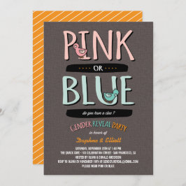 Niedliche Enten Rosa oder Blue Baby Gender Reveal  Einladung