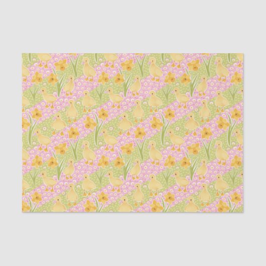 Niedliche Enten und Affodien Ostern Seidenpapier (Vorderseite)