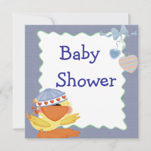 Niedliche Enten-und Liebe-Herz-Baby-Dusche Einladung