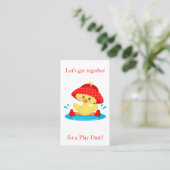 Niedliche Entenebene Telefonnummerkarte (Stehend Vorderseite)