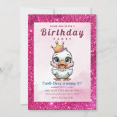 Niedliche Entenprinzessin zum Geburtstag Einladung (Vorderseite)