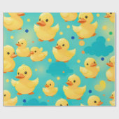 Niedliche Entlein Schwimmen in einem Teich Geschenkpapier (Flach)