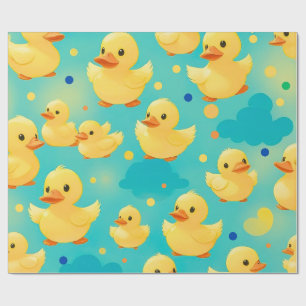Niedliche Entlein Schwimmen in einem Teich Geschenkpapier