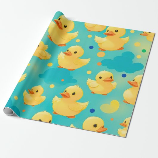 Niedliche Entlein Schwimmen in einem Teich Geschenkpapier (Ungerollt)